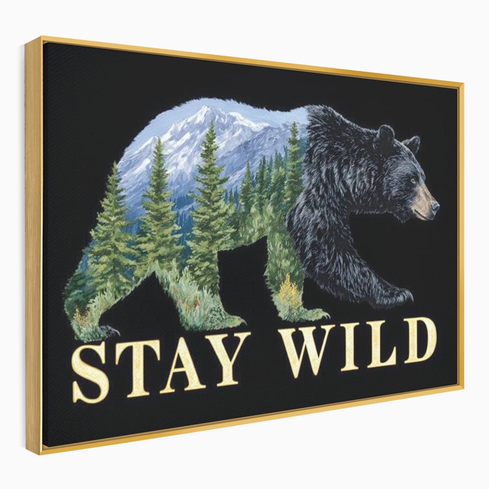 Leinwandbilder Premium, LuxCanva® M1483, In the Heart of the Mountains, Bär, Landschaft, Natur, Berge, Wild, Ruf, Schicksal, Abenteuer, Schlafzimmer, Büro, Wohnzimmer, Kinderzimmer
