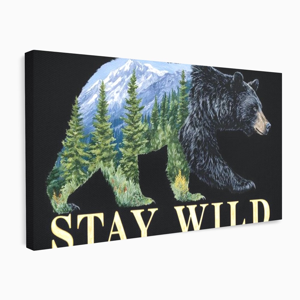 Leinwandbilder Premium, LuxCanva® M1483, In the Heart of the Mountains, Bär, Landschaft, Natur, Berge, Wild, Ruf, Schicksal, Abenteuer, Schlafzimmer, Büro, Wohnzimmer, Kinderzimmer