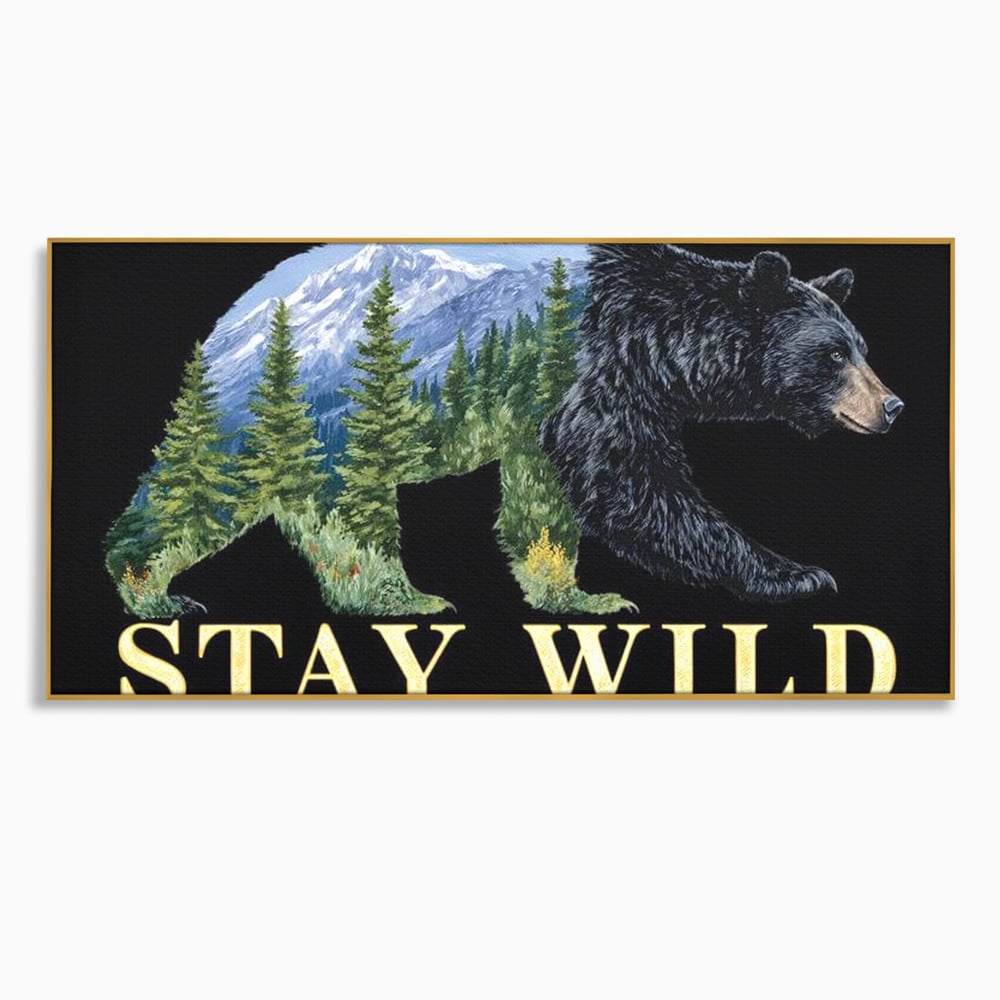 Leinwandbilder Premium, LuxCanva® M1483, In the Heart of the Mountains, Bär, Landschaft, Natur, Berge, Wild, Ruf, Schicksal, Abenteuer, Schlafzimmer, Büro, Wohnzimmer, Kinderzimmer