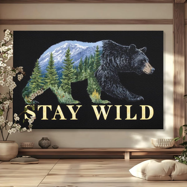 Leinwandbilder Premium, LuxCanva® M1483, In the Heart of the Mountains, Bär, Landschaft, Natur, Berge, Wild, Ruf, Schicksal, Abenteuer, Schlafzimmer, Büro, Wohnzimmer, Kinderzimmer