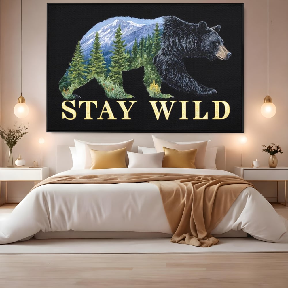 Leinwandbilder Premium, LuxCanva® M1483, In the Heart of the Mountains, Bär, Landschaft, Natur, Berge, Wild, Ruf, Schicksal, Abenteuer, Schlafzimmer, Büro, Wohnzimmer, Kinderzimmer