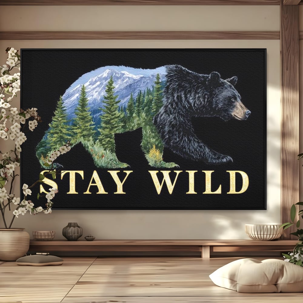 Leinwandbilder Premium, LuxCanva® M1483, In the Heart of the Mountains, Bär, Landschaft, Natur, Berge, Wild, Ruf, Schicksal, Abenteuer, Schlafzimmer, Büro, Wohnzimmer, Kinderzimmer