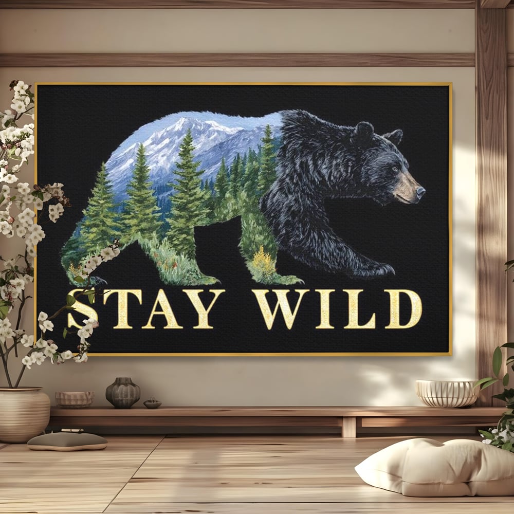 Leinwandbilder Premium, LuxCanva® M1483, In the Heart of the Mountains, Bär, Landschaft, Natur, Berge, Wild, Ruf, Schicksal, Abenteuer, Schlafzimmer, Büro, Wohnzimmer, Kinderzimmer