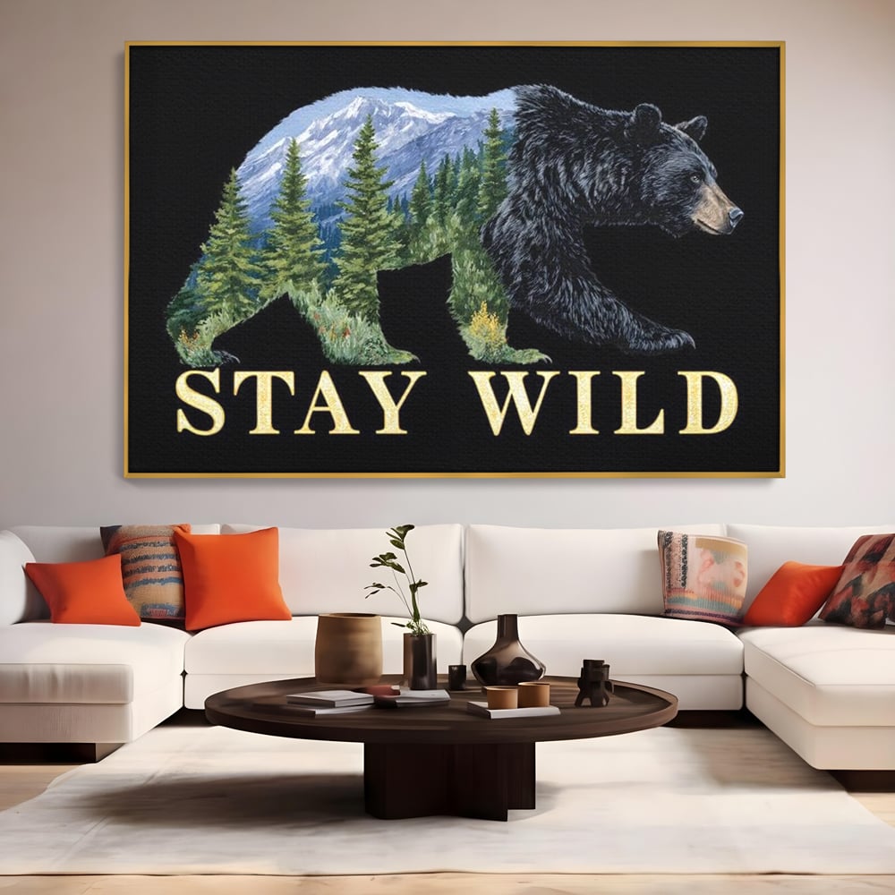 Leinwandbilder Premium, LuxCanva® M1483, In the Heart of the Mountains, Bär, Landschaft, Natur, Berge, Wild, Ruf, Schicksal, Abenteuer, Schlafzimmer, Büro, Wohnzimmer, Kinderzimmer