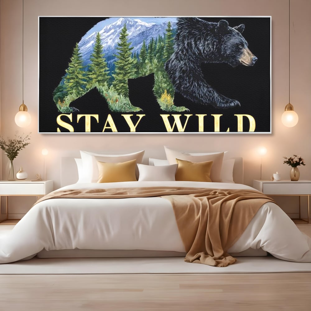 Leinwandbilder Premium, LuxCanva® M1483, In the Heart of the Mountains, Bär, Landschaft, Natur, Berge, Wild, Ruf, Schicksal, Abenteuer, Schlafzimmer, Büro, Wohnzimmer, Kinderzimmer