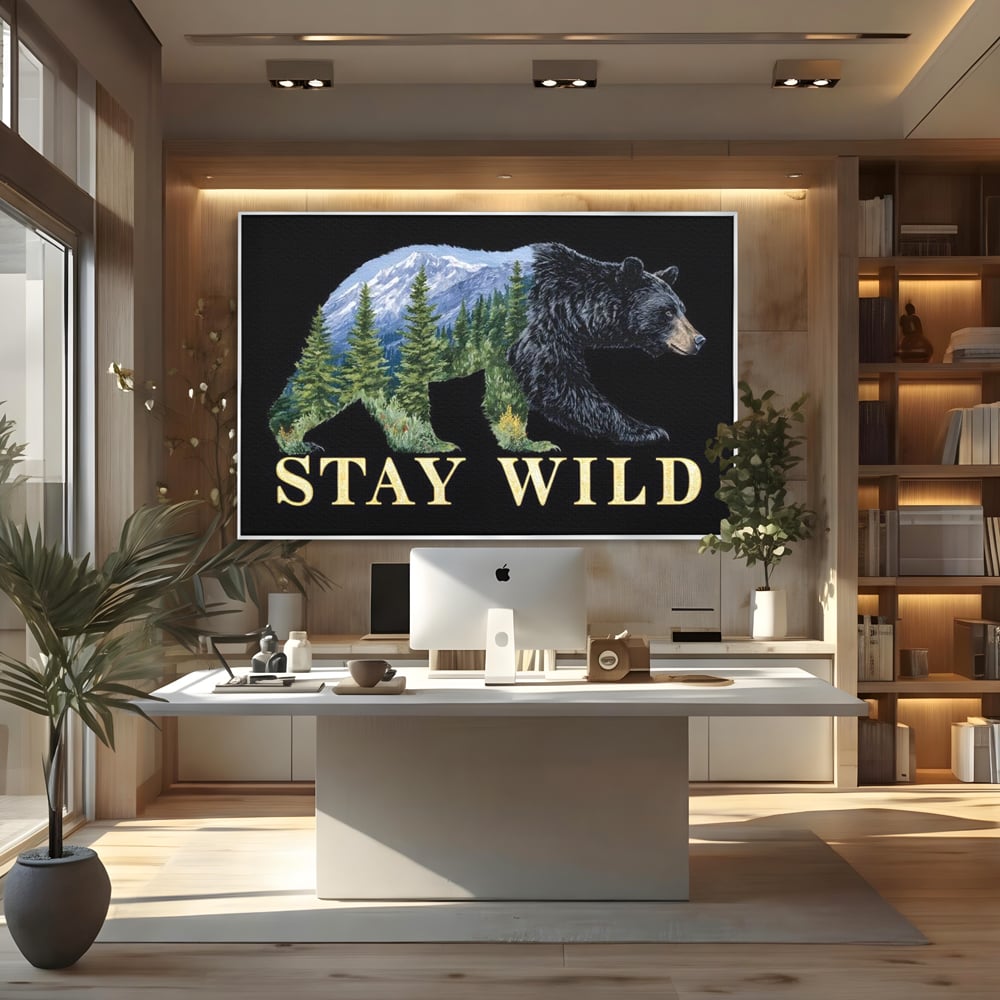 Leinwandbilder Premium, LuxCanva® M1483, In the Heart of the Mountains, Bär, Landschaft, Natur, Berge, Wild, Ruf, Schicksal, Abenteuer, Schlafzimmer, Büro, Wohnzimmer, Kinderzimmer