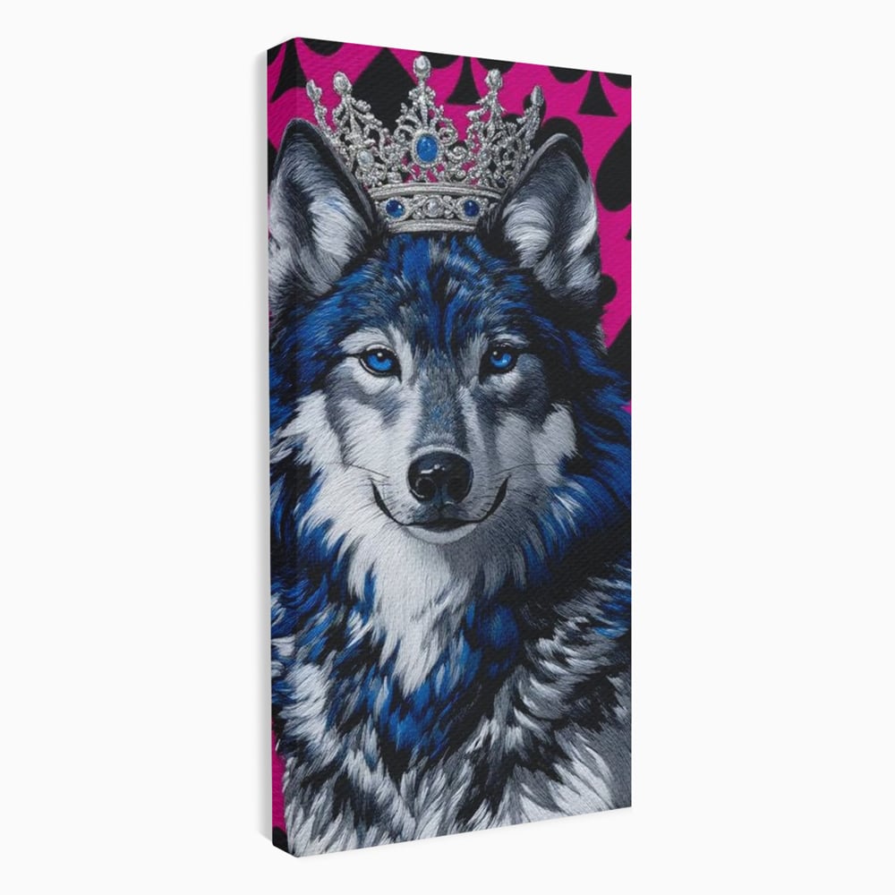 Tablou Canvas Premium, LuxCanva® M1484, Domnia Regelui Lup, Lup, Animal, Rege, Coroana, Roial, Alfa, Prezenta, Putere, Dormitor, Birou, Living, Camera Copil