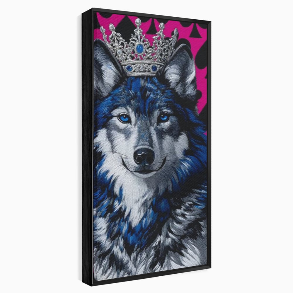 Tablou Canvas Premium, LuxCanva® M1484, Domnia Regelui Lup, Lup, Animal, Rege, Coroana, Roial, Alfa, Prezenta, Putere, Dormitor, Birou, Living, Camera Copil