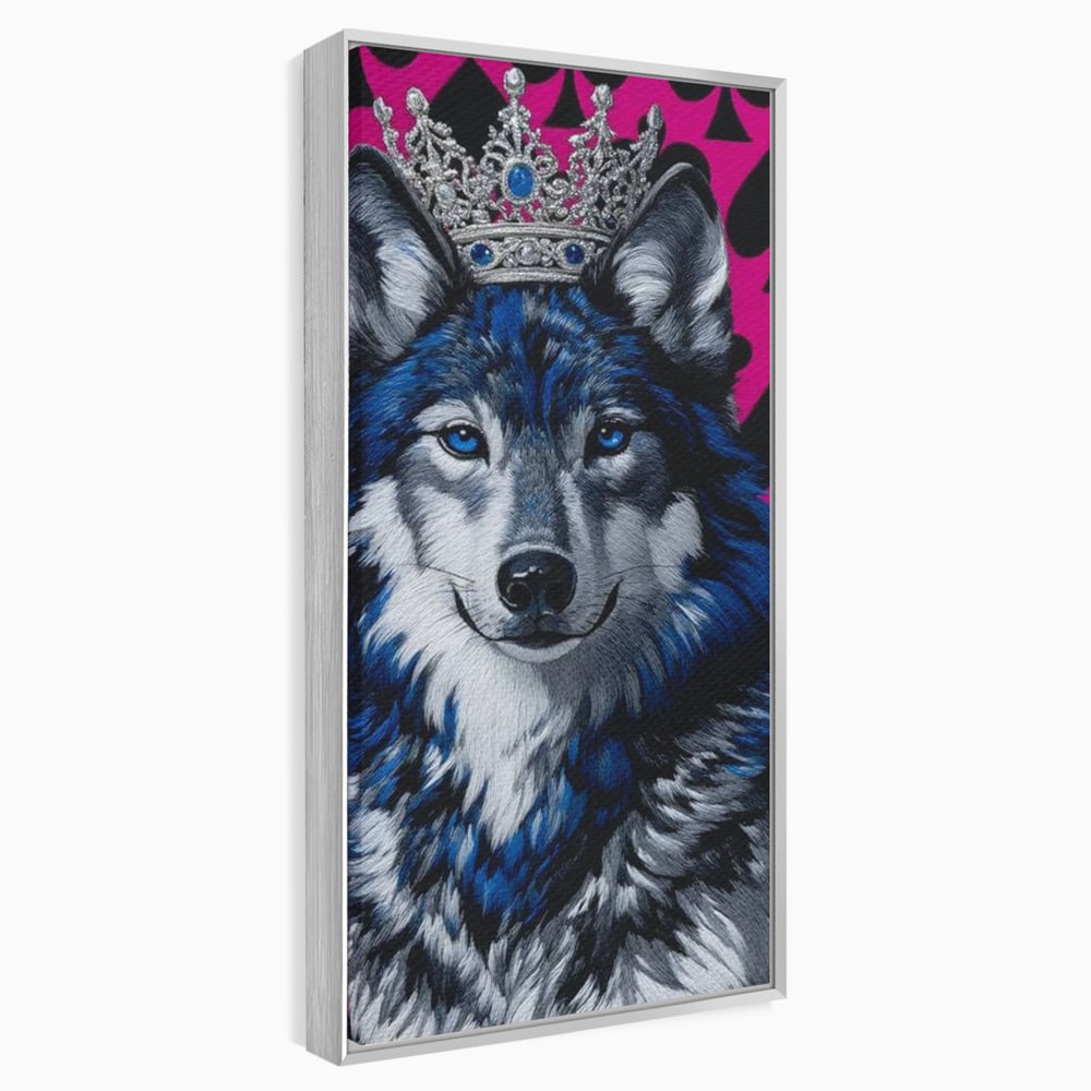 Tablou Canvas Premium, LuxCanva® M1484, Domnia Regelui Lup, Lup, Animal, Rege, Coroana, Roial, Alfa, Prezenta, Putere, Dormitor, Birou, Living, Camera Copil