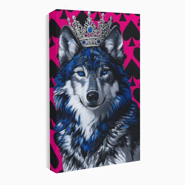 Tablou Canvas Premium, LuxCanva® M1484, Domnia Regelui Lup, Lup, Animal, Rege, Coroana, Roial, Alfa, Prezenta, Putere, Dormitor, Birou, Living, Camera Copil