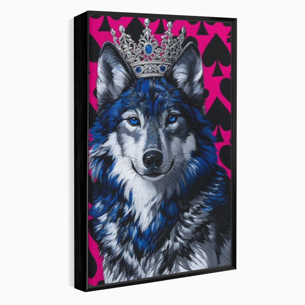 Tablou Canvas Premium, LuxCanva® M1484, Domnia Regelui Lup, Lup, Animal, Rege, Coroana, Roial, Alfa, Prezenta, Putere, Dormitor, Birou, Living, Camera Copil