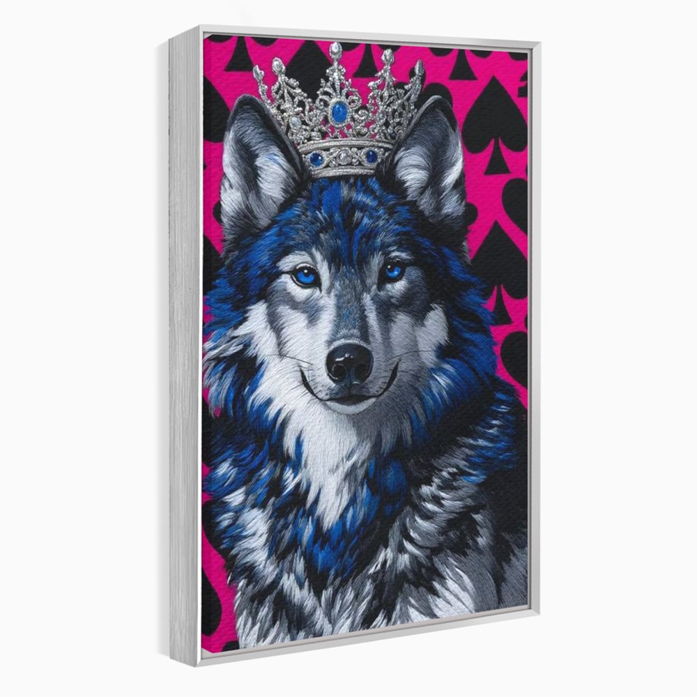 Tablou Canvas Premium, LuxCanva® M1484, Domnia Regelui Lup, Lup, Animal, Rege, Coroana, Roial, Alfa, Prezenta, Putere, Dormitor, Birou, Living, Camera Copil