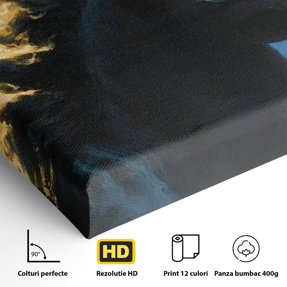 Tablou Canvas Premium, LuxCanva® M1485, Cursa fara Sfarsit, Cal, Armasar, Galop, Flacari, Foc, Mistic, Legenda, Umbra, Dormitor, Birou, Living, Camera Copil