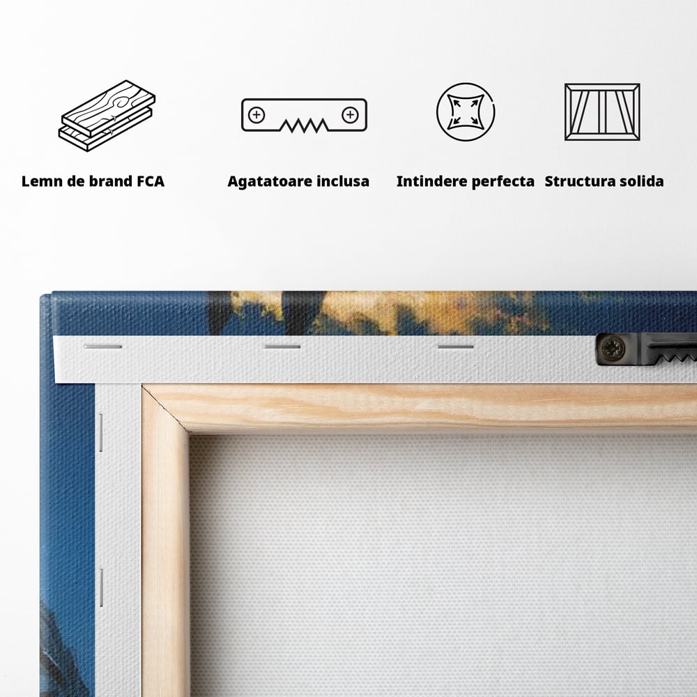 Tablou Canvas Premium, LuxCanva® M1485, Cursa fara Sfarsit, Cal, Armasar, Galop, Flacari, Foc, Mistic, Legenda, Umbra, Dormitor, Birou, Living, Camera Copil