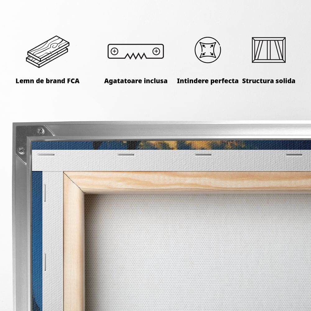 Tablou Canvas Premium, LuxCanva® M1485, Cursa fara Sfarsit, Cal, Armasar, Galop, Flacari, Foc, Mistic, Legenda, Umbra, Dormitor, Birou, Living, Camera Copil