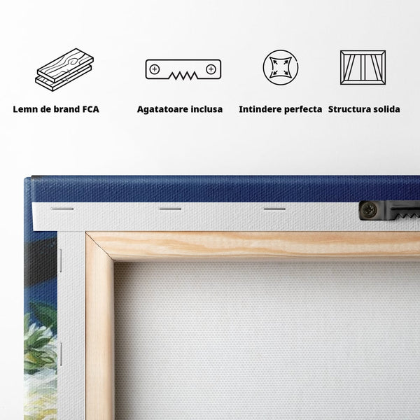 Tablou Canvas Premium, LuxCanva® M1486, Tacerea Florilor Albe, Trandafiri, Coarne, Schelet, Craniu, Animal, Gotic, Ritual, Arta, Dormitor, Birou, Living, Camera Copil