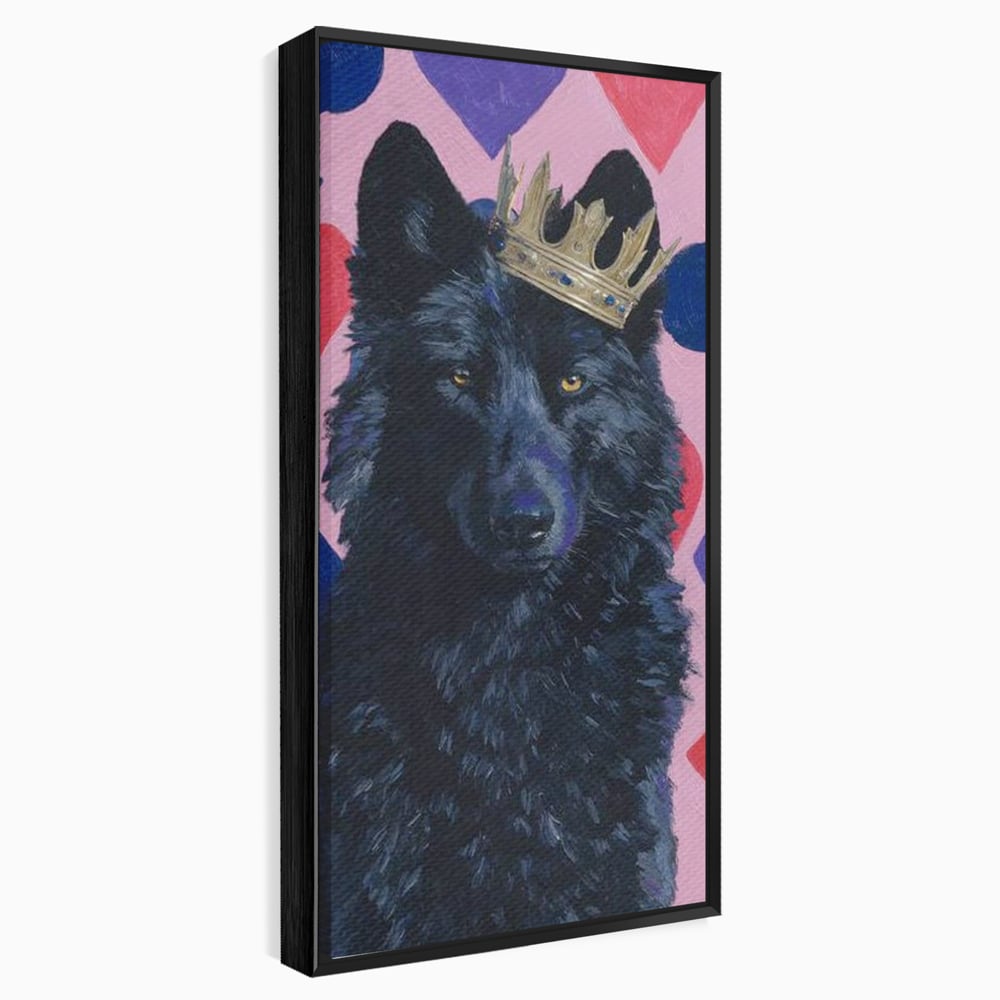 Leinwand Wandbilder Canvas Premium, LuxCanva® M1489, König, Wolf, Tier, Alpha, Krone, Adel, Symbole, Schlafzimmer, Büro, Wohnzimmer, Wohnzimmer, Kinderzimmer