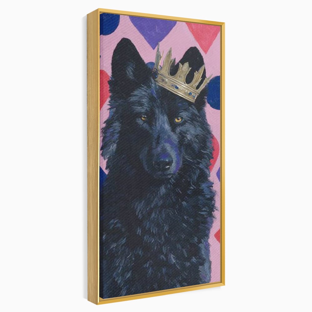 Leinwand Wandbilder Canvas Premium, LuxCanva® M1489, König, Wolf, Tier, Alpha, Krone, Adel, Symbole, Schlafzimmer, Büro, Wohnzimmer, Wohnzimmer, Kinderzimmer