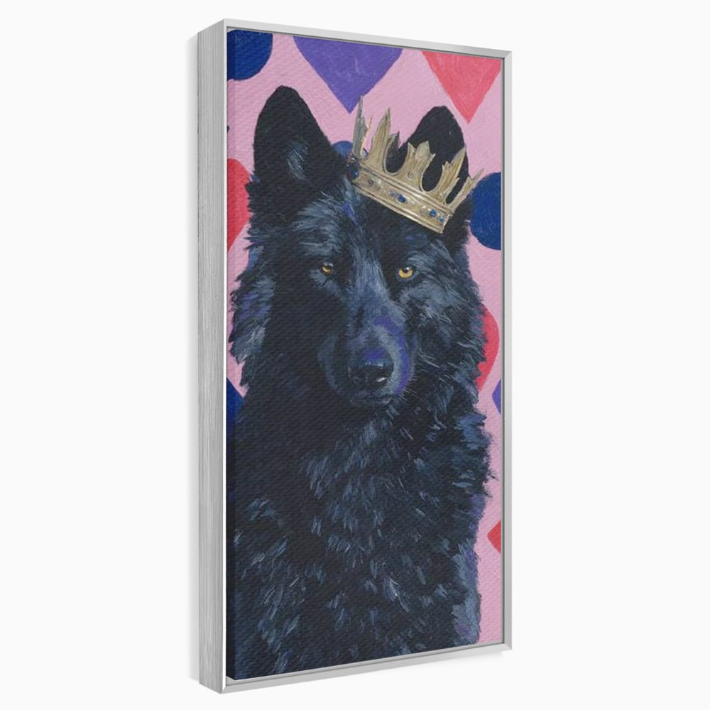 Leinwand Wandbilder Canvas Premium, LuxCanva® M1489, König, Wolf, Tier, Alpha, Krone, Adel, Symbole, Schlafzimmer, Büro, Wohnzimmer, Wohnzimmer, Kinderzimmer