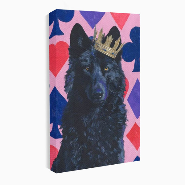 Leinwand Wandbilder Canvas Premium, LuxCanva® M1489, König, Wolf, Tier, Alpha, Krone, Adel, Symbole, Schlafzimmer, Büro, Wohnzimmer, Wohnzimmer, Kinderzimmer
