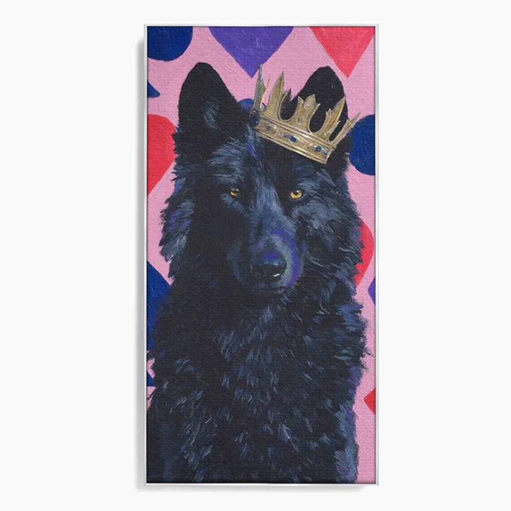 Leinwand Wandbilder Canvas Premium, LuxCanva® M1489, König, Wolf, Tier, Alpha, Krone, Adel, Symbole, Schlafzimmer, Büro, Wohnzimmer, Wohnzimmer, Kinderzimmer