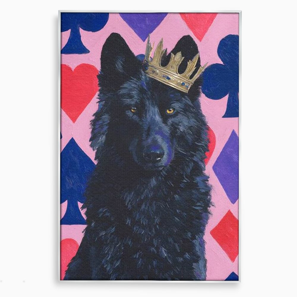 Leinwand Wandbilder Canvas Premium, LuxCanva® M1489, König, Wolf, Tier, Alpha, Krone, Adel, Symbole, Schlafzimmer, Büro, Wohnzimmer, Wohnzimmer, Kinderzimmer