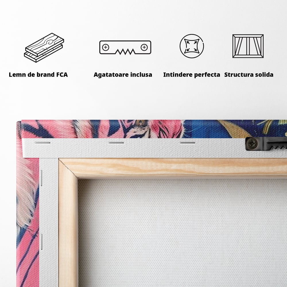 Leinwandbilder Premium, LuxCanva® M1490, Silent Power, Tiger, Tiger, Feline, Dschungel, Exotisch, Blätter, Natur, Wildnis, Schlafzimmer, Büro, Wohnen, Kinderzimmer
