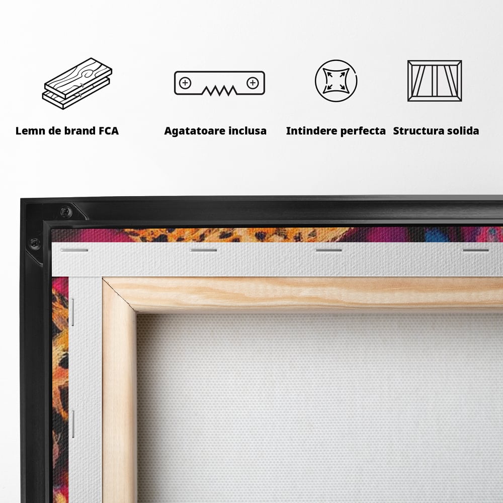 Tablou Canvas Premium, LuxCanva® M1492, Imbratisat de Culoare, Ghepard, Somn, Vis, Liniste, Relaxare, Boem, Felina, Dormitor, Birou, Living, Camera Copil
