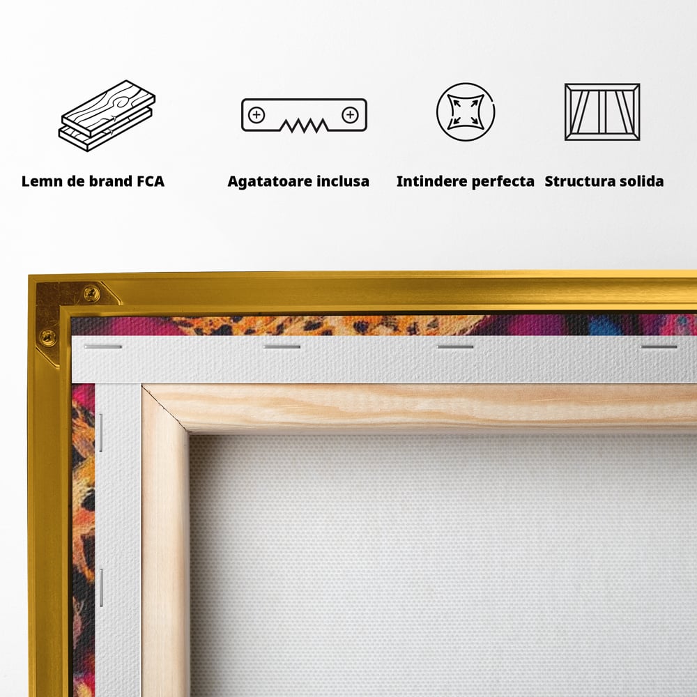 Tablou Canvas Premium, LuxCanva® M1492, Imbratisat de Culoare, Ghepard, Somn, Vis, Liniste, Relaxare, Boem, Felina, Dormitor, Birou, Living, Camera Copil