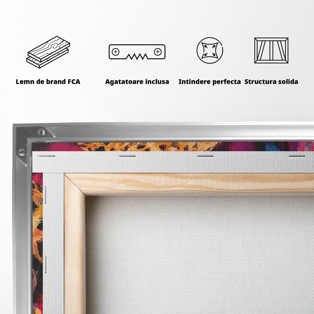 Tablou Canvas Premium, LuxCanva® M1492, Imbratisat de Culoare, Ghepard, Somn, Vis, Liniste, Relaxare, Boem, Felina, Dormitor, Birou, Living, Camera Copil