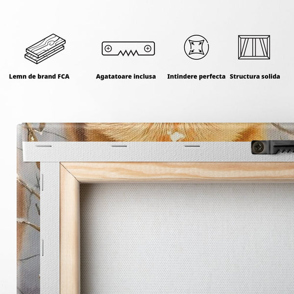 Tablou Canvas Premium, LuxCanva® M1497, O Iarna de Basm, Vulpe, Iarna, Zapada, Frig, Animal, Salbatic, Padure, Dormitor, Birou, Living, Camera Copil
