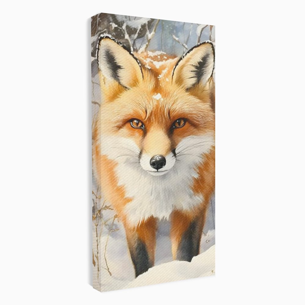 Tablou Canvas Premium, LuxCanva® M1497, O Iarna de Basm, Vulpe, Iarna, Zapada, Frig, Animal, Salbatic, Padure, Dormitor, Birou, Living, Camera Copil
