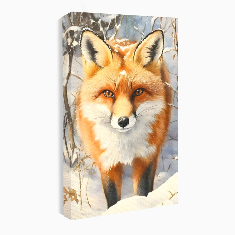 Tablou Canvas Premium, LuxCanva® M1497, O Iarna de Basm, Vulpe, Iarna, Zapada, Frig, Animal, Salbatic, Padure, Dormitor, Birou, Living, Camera Copil