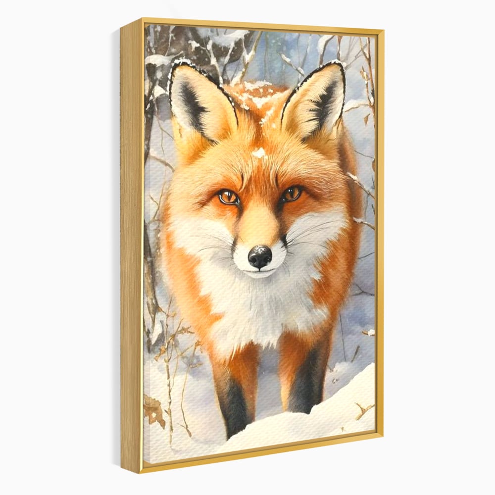 Tablou Canvas Premium, LuxCanva® M1497, O Iarna de Basm, Vulpe, Iarna, Zapada, Frig, Animal, Salbatic, Padure, Dormitor, Birou, Living, Camera Copil