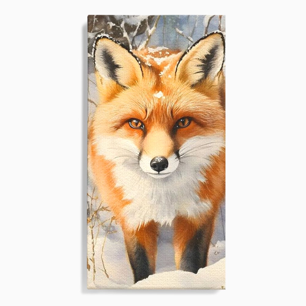 Tablou Canvas Premium, LuxCanva® M1497, O Iarna de Basm, Vulpe, Iarna, Zapada, Frig, Animal, Salbatic, Padure, Dormitor, Birou, Living, Camera Copil