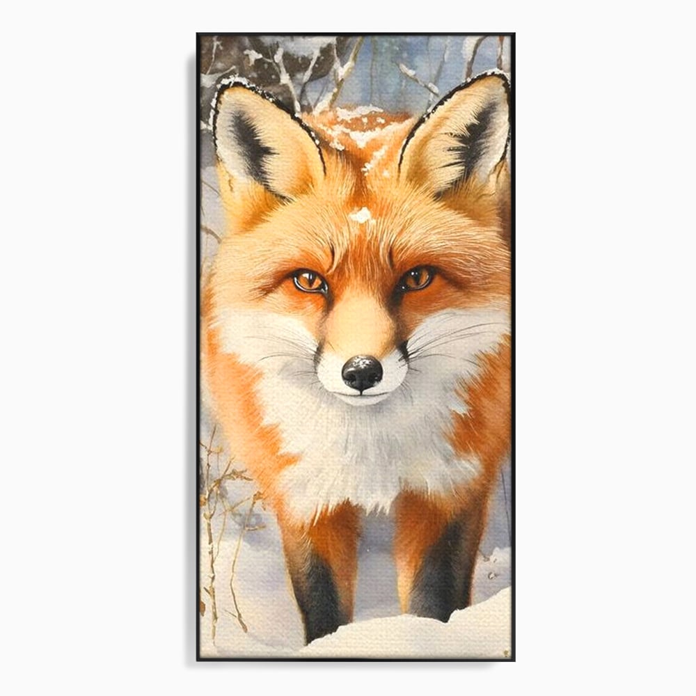 Tablou Canvas Premium, LuxCanva® M1497, O Iarna de Basm, Vulpe, Iarna, Zapada, Frig, Animal, Salbatic, Padure, Dormitor, Birou, Living, Camera Copil
