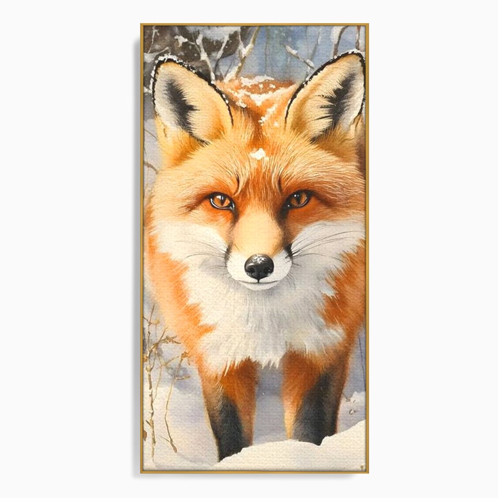 Tablou Canvas Premium, LuxCanva® M1497, O Iarna de Basm, Vulpe, Iarna, Zapada, Frig, Animal, Salbatic, Padure, Dormitor, Birou, Living, Camera Copil