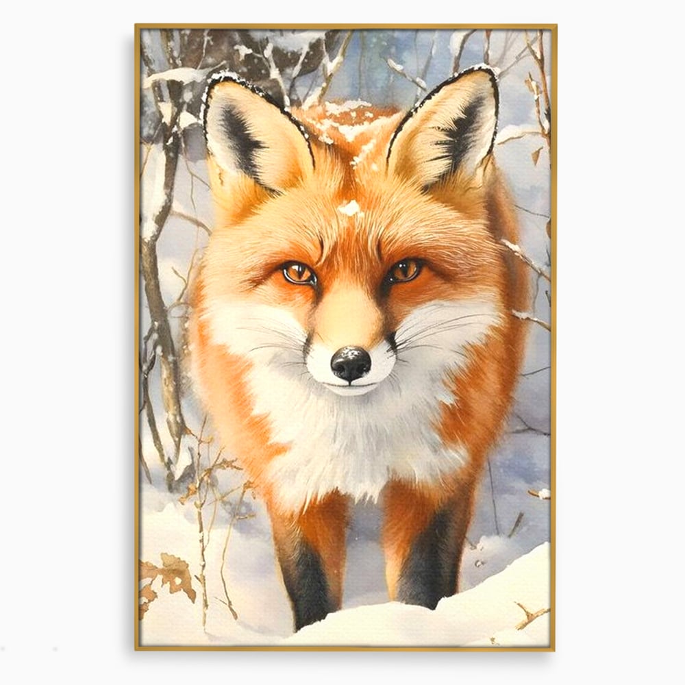 Tablou Canvas Premium, LuxCanva® M1497, O Iarna de Basm, Vulpe, Iarna, Zapada, Frig, Animal, Salbatic, Padure, Dormitor, Birou, Living, Camera Copil