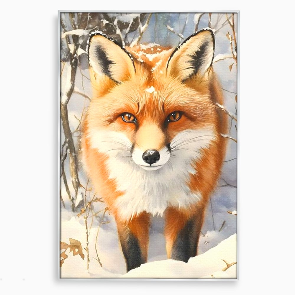 Tablou Canvas Premium, LuxCanva® M1497, O Iarna de Basm, Vulpe, Iarna, Zapada, Frig, Animal, Salbatic, Padure, Dormitor, Birou, Living, Camera Copil