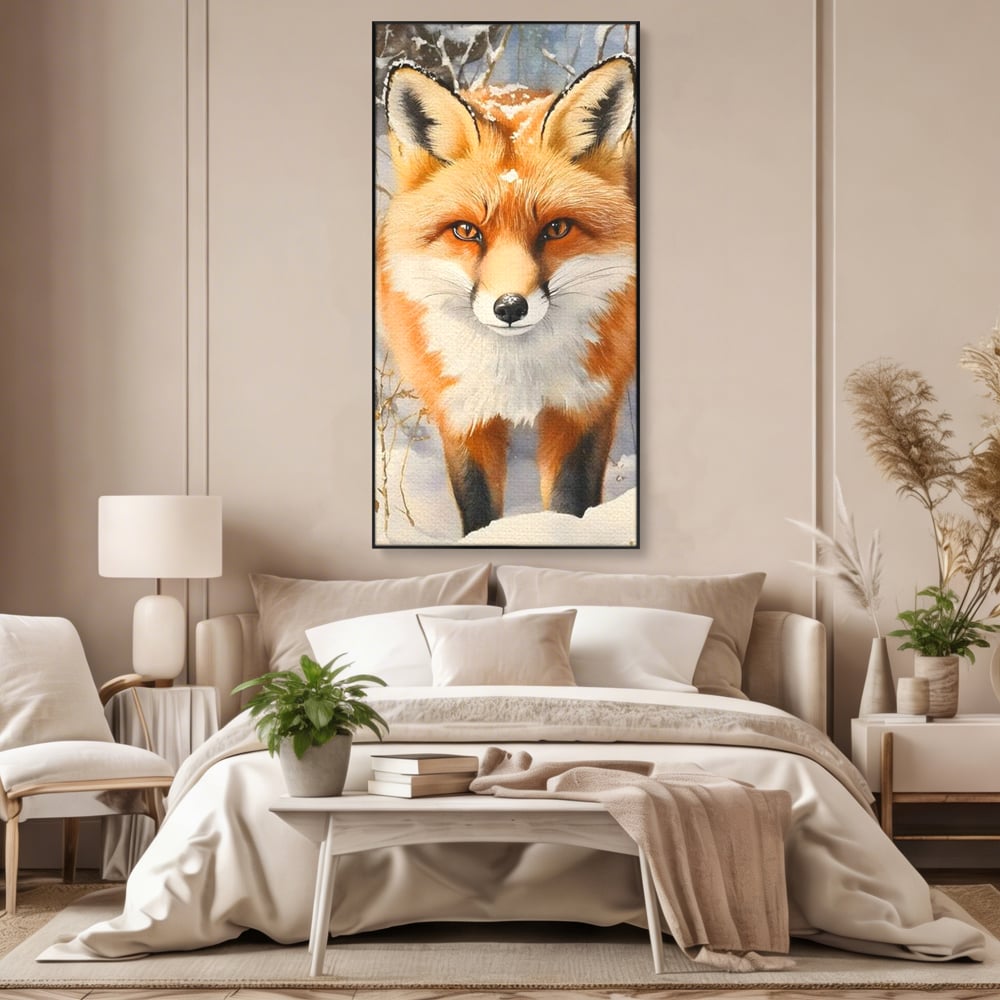 Tablou Canvas Premium, LuxCanva® M1497, O Iarna de Basm, Vulpe, Iarna, Zapada, Frig, Animal, Salbatic, Padure, Dormitor, Birou, Living, Camera Copil