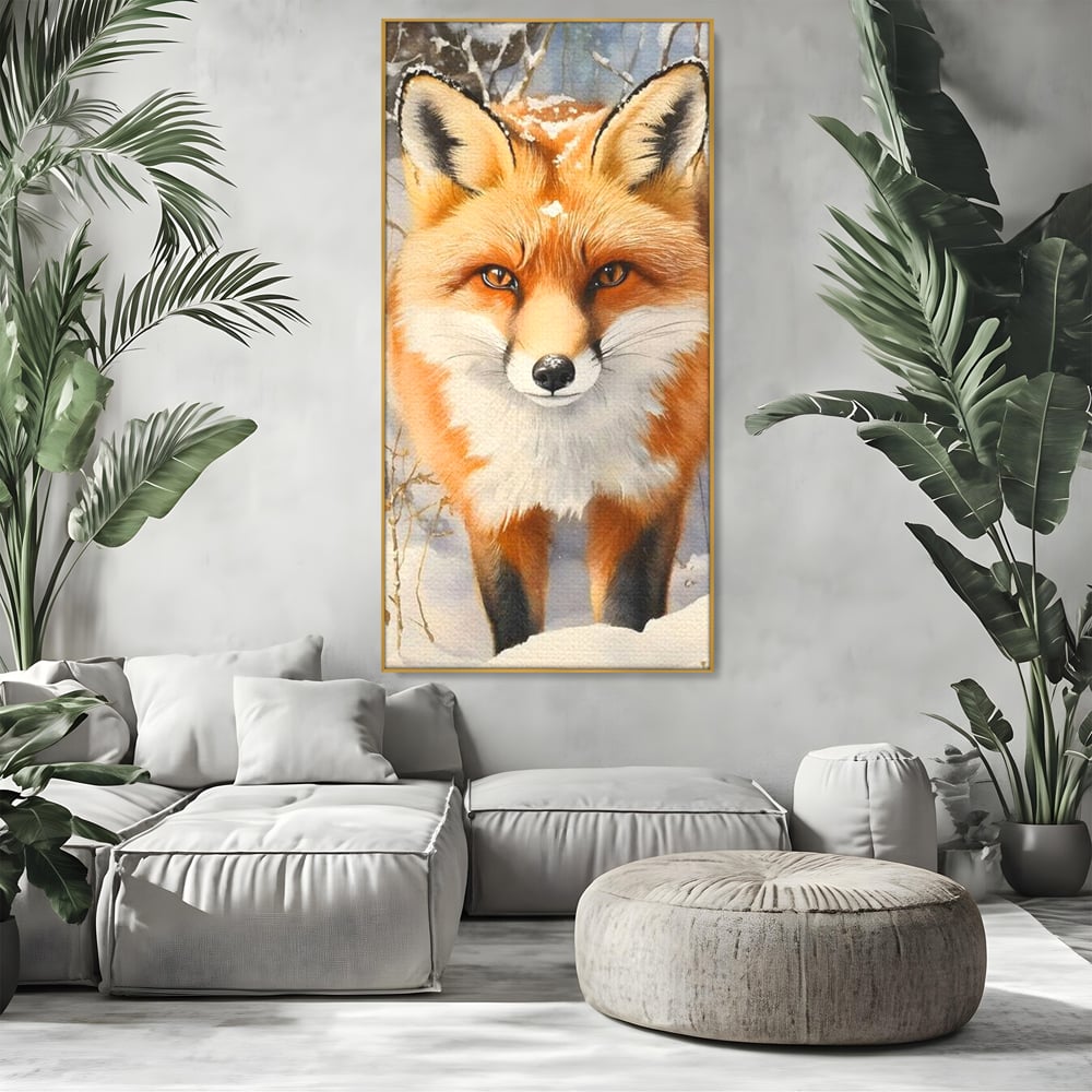 Tablou Canvas Premium, LuxCanva® M1497, O Iarna de Basm, Vulpe, Iarna, Zapada, Frig, Animal, Salbatic, Padure, Dormitor, Birou, Living, Camera Copil