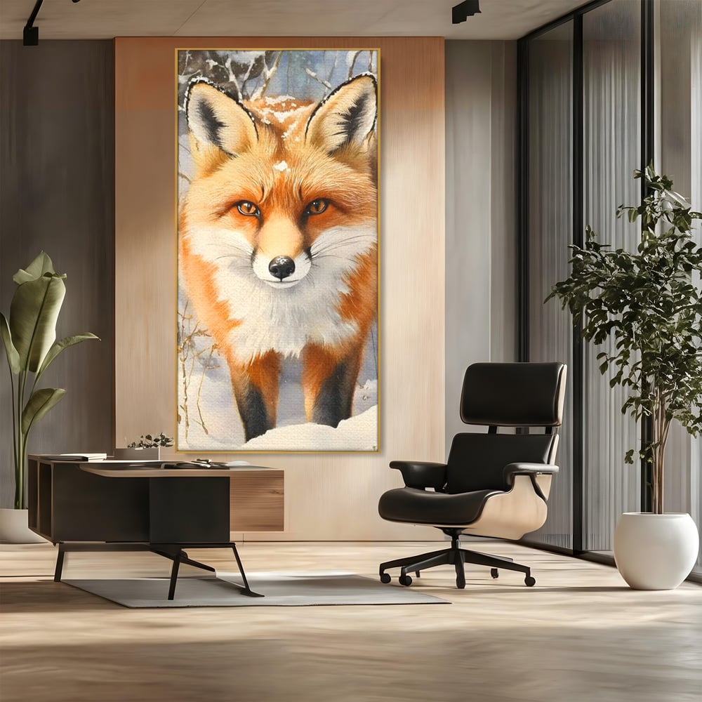 Tablou Canvas Premium, LuxCanva® M1497, O Iarna de Basm, Vulpe, Iarna, Zapada, Frig, Animal, Salbatic, Padure, Dormitor, Birou, Living, Camera Copil