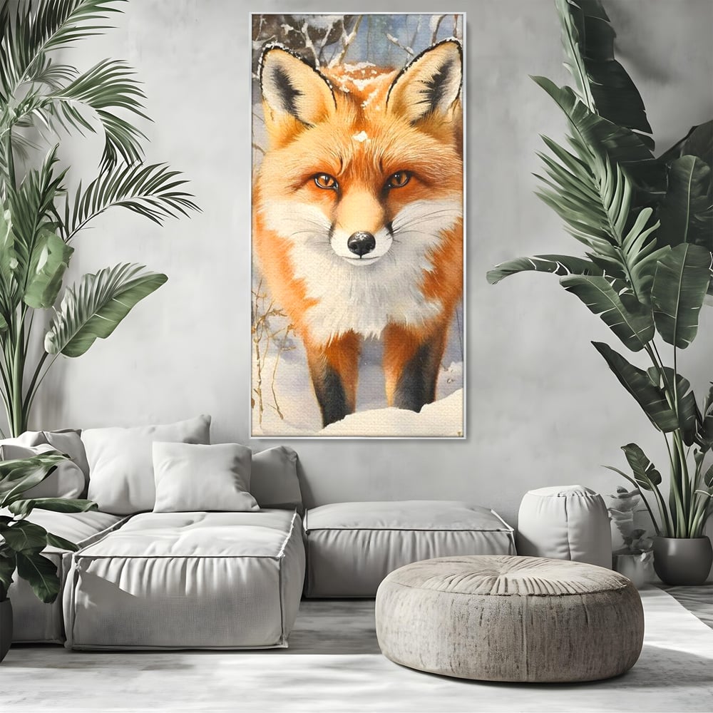 Tablou Canvas Premium, LuxCanva® M1497, O Iarna de Basm, Vulpe, Iarna, Zapada, Frig, Animal, Salbatic, Padure, Dormitor, Birou, Living, Camera Copil