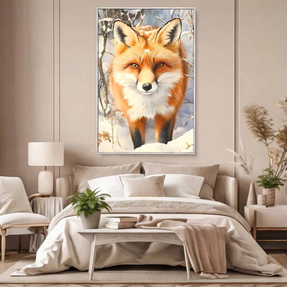 Tablou Canvas Premium, LuxCanva® M1497, O Iarna de Basm, Vulpe, Iarna, Zapada, Frig, Animal, Salbatic, Padure, Dormitor, Birou, Living, Camera Copil