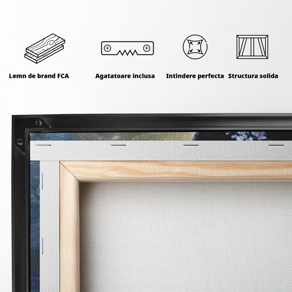 Tablou Canvas Premium, LuxCanva® M1498, Susur de Primavara, Pisica, Felina, Flori de Cires, Apa, Magie, Mistic, Primavara, Dormitor, Birou, Living, Camera Copil