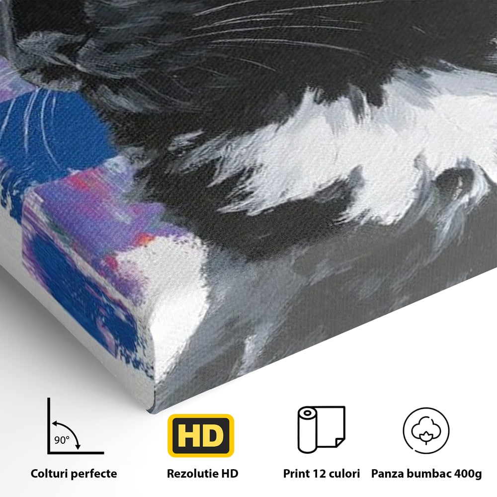 Leinwand Wandkunst Canvas Wandkunst Premium, LuxCanva® M1500, Nachtatem, Katze, Feline, pelzig, modern, urban, elegant, anmutig, Schlafzimmer, Büro, Wohnzimmer, Babyzimmer