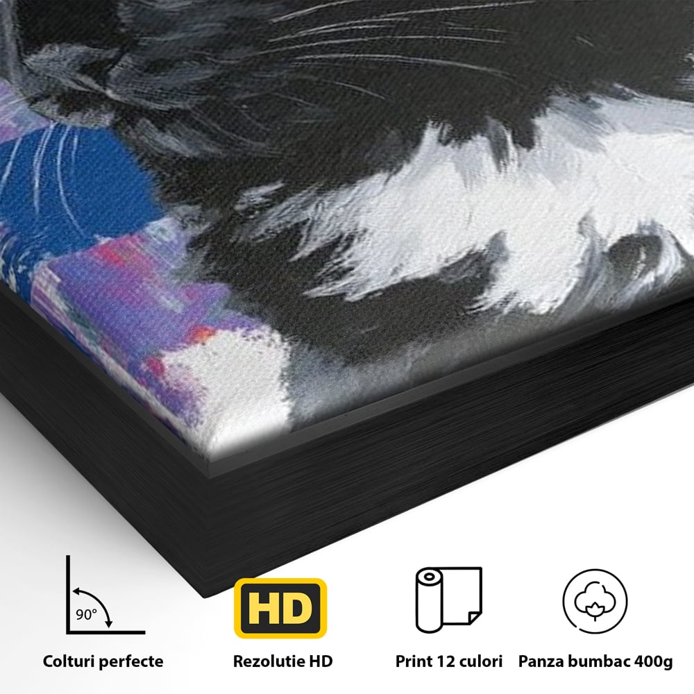 Leinwand Wandkunst Canvas Wandkunst Premium, LuxCanva® M1500, Nachtatem, Katze, Feline, pelzig, modern, urban, elegant, anmutig, Schlafzimmer, Büro, Wohnzimmer, Babyzimmer