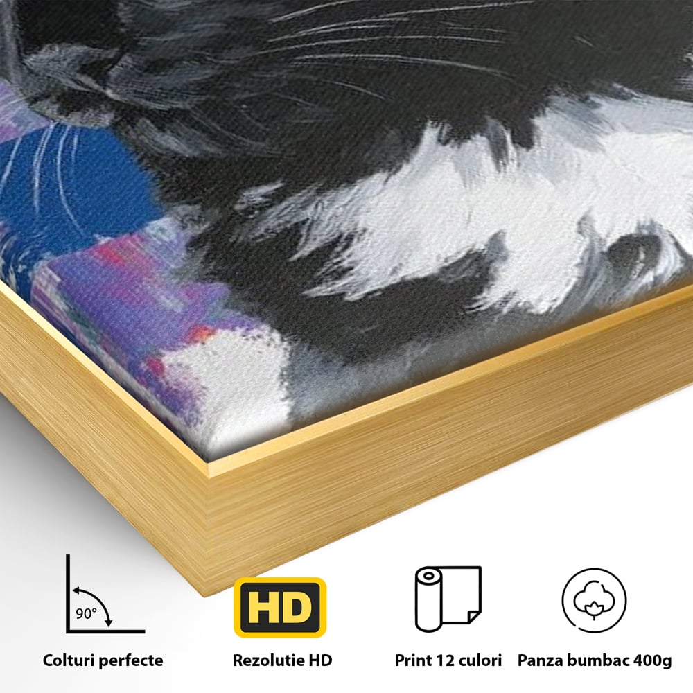 Leinwand Wandkunst Canvas Wandkunst Premium, LuxCanva® M1500, Nachtatem, Katze, Feline, pelzig, modern, urban, elegant, anmutig, Schlafzimmer, Büro, Wohnzimmer, Babyzimmer