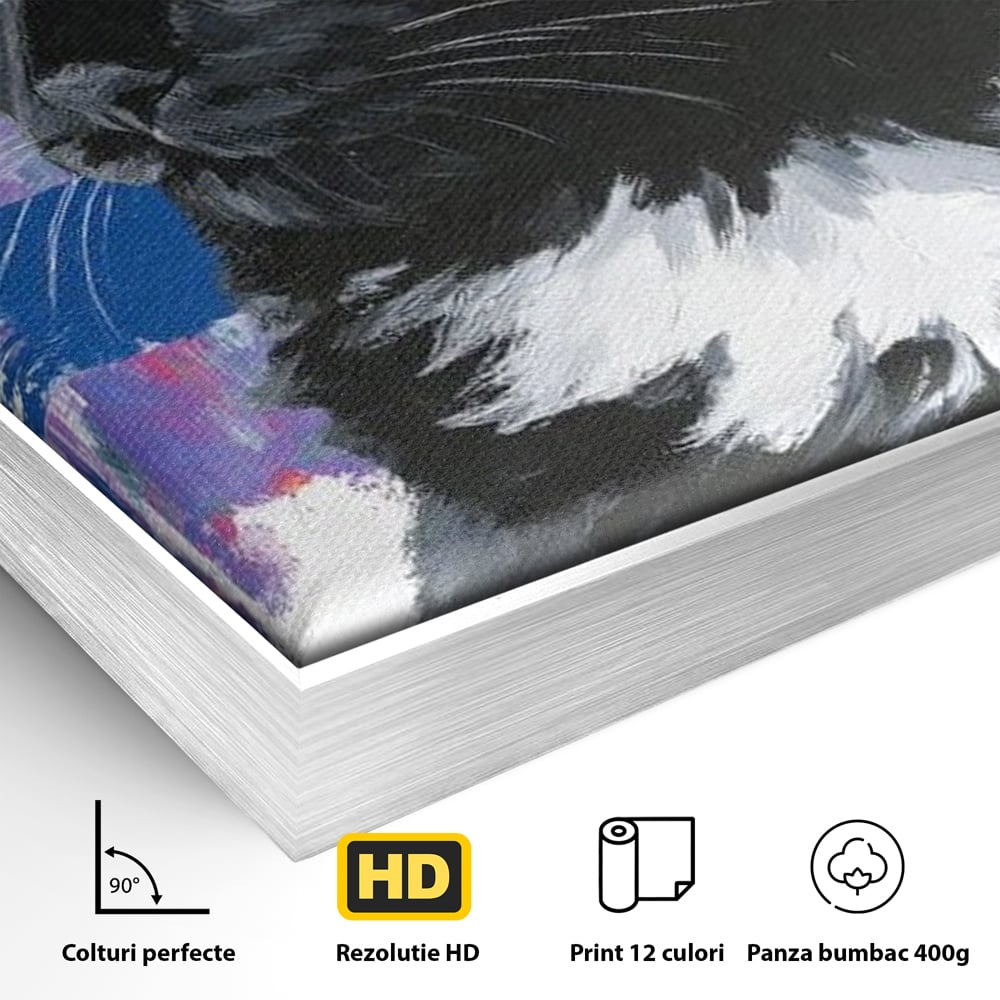 Leinwand Wandkunst Canvas Wandkunst Premium, LuxCanva® M1500, Nachtatem, Katze, Feline, pelzig, modern, urban, elegant, anmutig, Schlafzimmer, Büro, Wohnzimmer, Babyzimmer