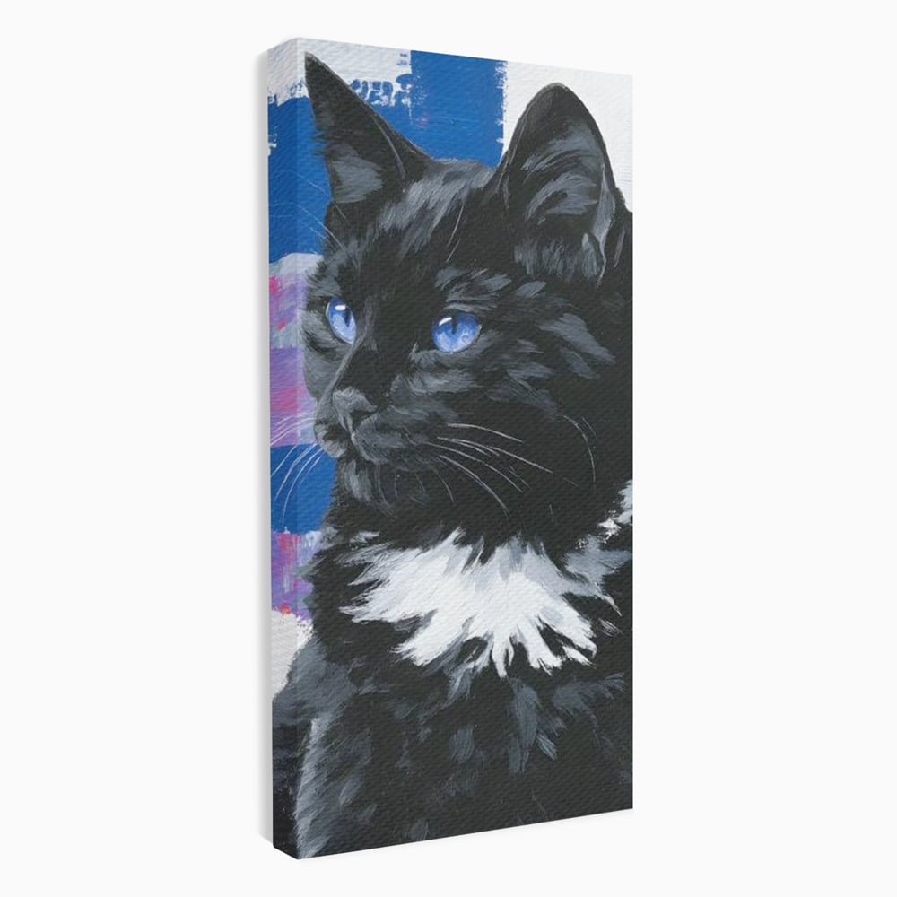 Leinwand Wandkunst Canvas Wandkunst Premium, LuxCanva® M1500, Nachtatem, Katze, Feline, pelzig, modern, urban, elegant, anmutig, Schlafzimmer, Büro, Wohnzimmer, Babyzimmer